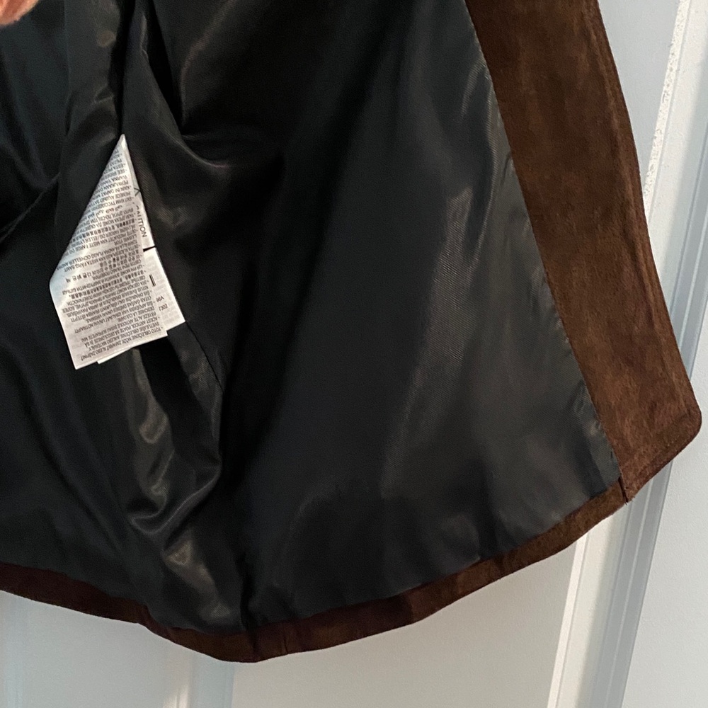 Zara Women's Dark Brown Genuine Suede Oversized Jacket L - Picture 9 of 11
